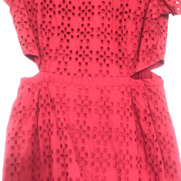 Madewell red eyelet dress size 0 - Picture 4 of 6